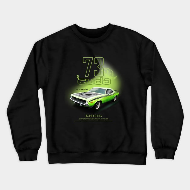 Cuda Plymouth 1973 Crewneck Sweatshirt by hardtbonez